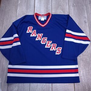 VIntage CCM New York Rangers Jersey Mens XL NHL Hockey Maska Sportswear 90s